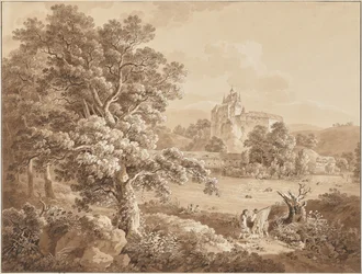 Fishermen on the River Zschopau by Kriebstein Castle, Saxony