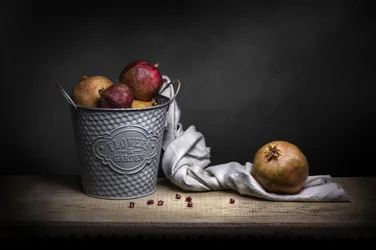 Rustic Pomegranate Still Life