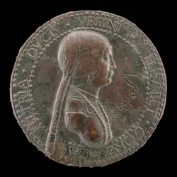 Elisabetta Gonzaga, died 1528, Duchess of Urbino, Wife of Guidobaldo I 1489 [obv], probably after 15