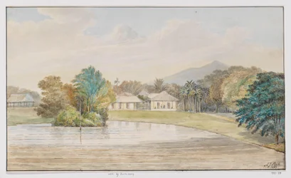 Landscape with House and Pond, West Java