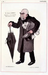 Portrait of Emile Combes, French politician (1835-1921), Illustration by Adrien Barrere in Fantasio 01/03/1907