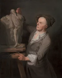 Louis-Francois Roubiliac Modelling His Monument to Shakespeare