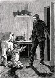 The spy child: A child throws himself at his father