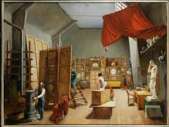 Interior of the studio of painter Abel de Pujol, her husband