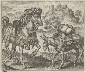 Fable of the Dissatisfied Donkey and the War Horse