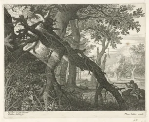 Rabbit Hunt in a Forest Landscape