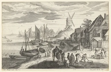 Landscape on the Coast with Windmill