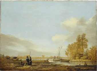 River Landscape with Footbridge