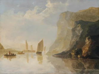 River Landscape with Boats