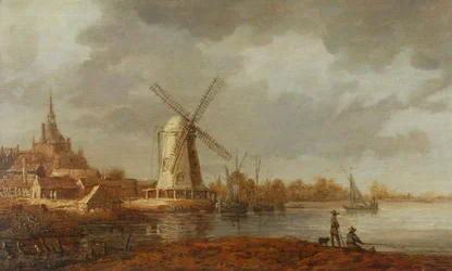 River Scene with a View of Dordrecht