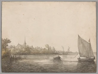 View of IJsselmonde Seen Across the New Maas
