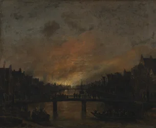Fire at Amsterdam by Night