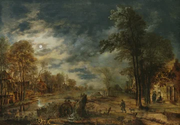 Moonlit Landscape with a Village