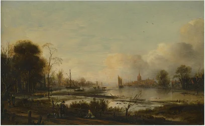 River Landscape with Figures
