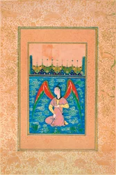 An Airborne Peri with a Rosary, c.1500