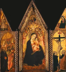 A Portable Triptych with the Madonna and Child Enthroned with Angels