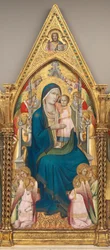 Madonna and Child Enthroned with Twelve Angels, and with the Blessing Christ (middle panel)