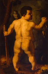 Double Portrait of the Dwarf Morgante (full view from behind)