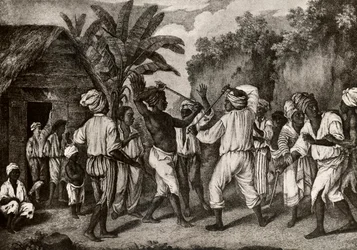 Cudgeling Match between English and French Negroes on Island of Dominica, Santo Domingo