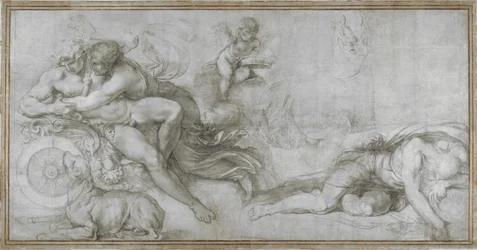 Cephalus carried off by Aurora in her Chariot (Cartoon for a fresco in the Gallery of the Palazzo Farnese, Rome), c. 1599