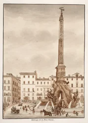 The Piazza Navona Obelisk, 1833
