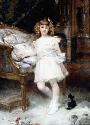 Portrait of Janine Potin with a Kitten