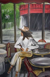 Rainy Day Cafe Scene