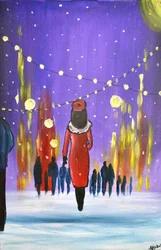 Snowy City Lights
