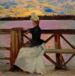Marie Gallén on the Kuhmoniemi Bridge