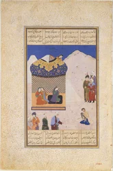 Laila Visiting Majnun in the Desert, Folio from a Khamsa Quintet of Amir Khusrau