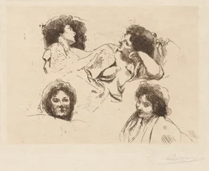 Four Heads of Women: Study for "The Happy Island"