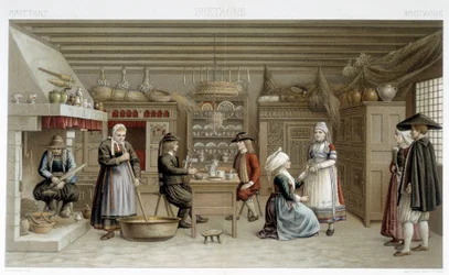 19th century Breton costumes and interior - in 