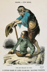 Court of miracles in Paris, engraving