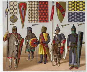Military costumes from the 9th to the 12th century, by A. Racinet