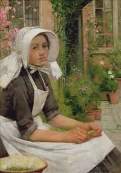 Girl Shelling Peas