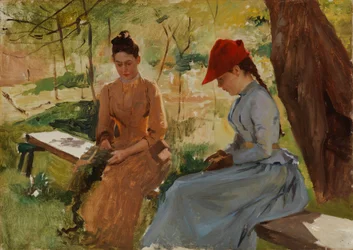 Girls Binding Garlands - The Artist