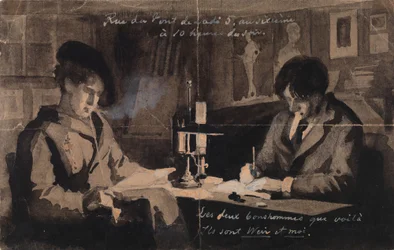 Julien Alden Weir and Albert Edelfelt in Their Studio at 5 Rue du Pont de Lodi, Paris