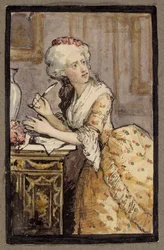 Lady Writing, Study for the Rococo Lady