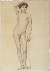 Nude Male Model, academy study