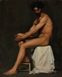 Seated Man, academy study