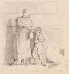 A Female Arsonist, Sketch after a Lithograph by Adrien Marie
