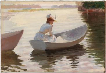 Woman in a Rowing Boat, study for Girls in a Rowing Boat