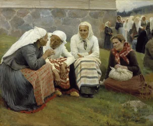 Women outside the Church at Ruokolahti