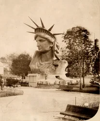The Head of the Statue of Liberty on display in Paris 1883