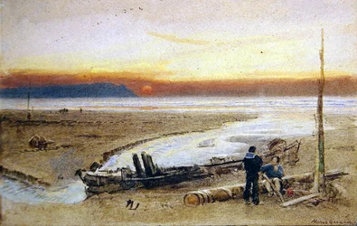 Shore Scene at Sunset