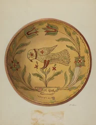 Pa. German Pie Plate, c. 1936