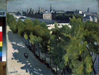 The Quai du Louvre and the Pont Neuf in Paris, Painting by Pierre-Albert Marquet, 1906
