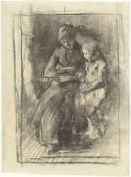 A Mother Reading with Her Little Daughter