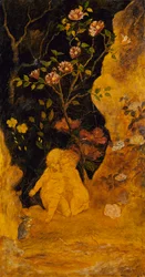 Panel for a Screen: Children Frightened by a Rabbit
