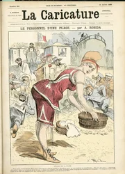 Illustration of Albert Robida for the Blanket of La Caricature (1880)